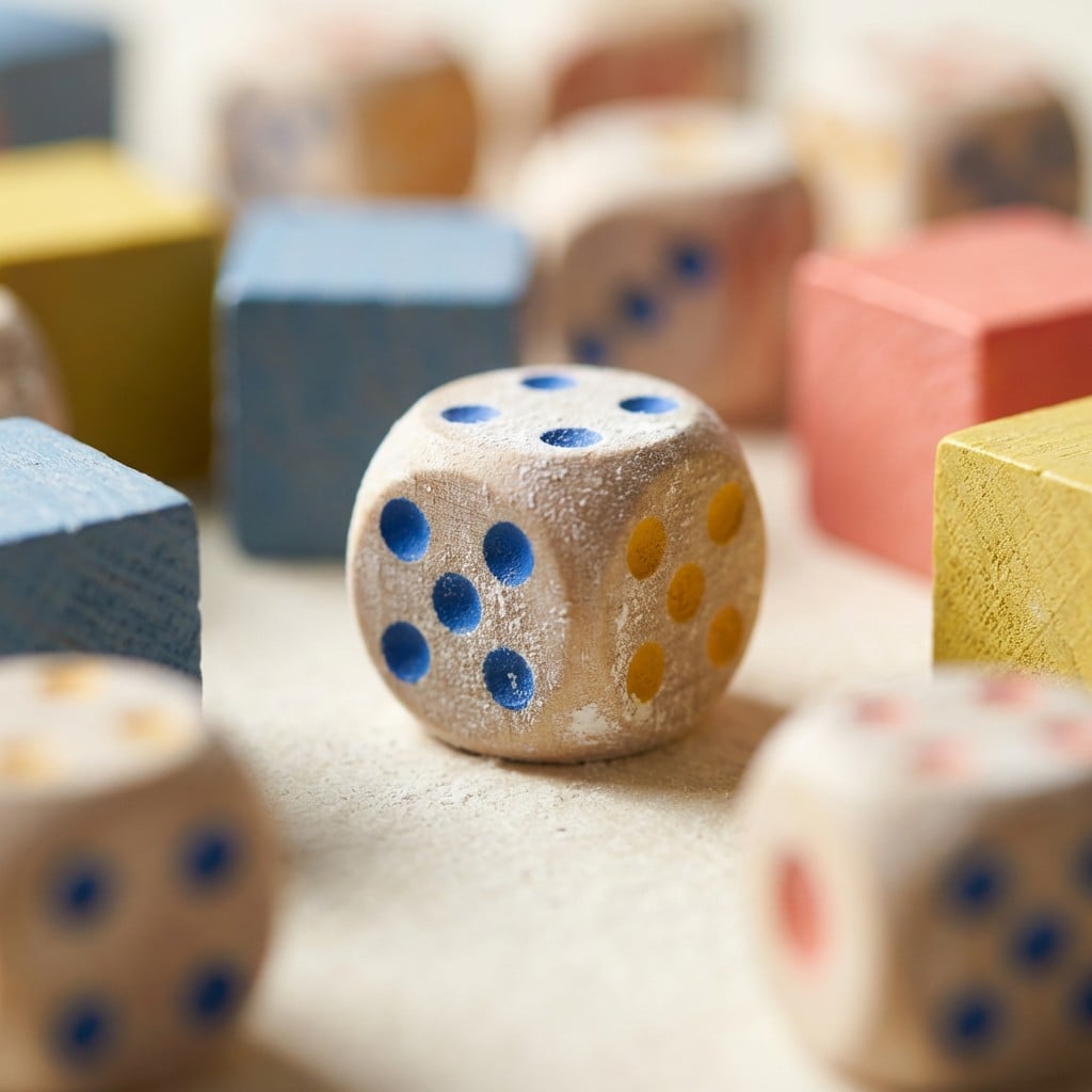 board game dice close up